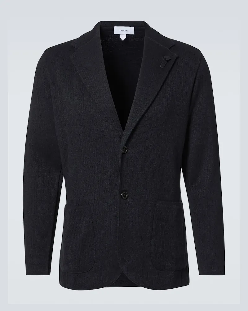 LARDINI Blazer in lino e cotone Nero