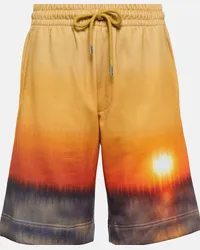 Dries van Noten Shorts in jersey di cotone con stampa Multicolore