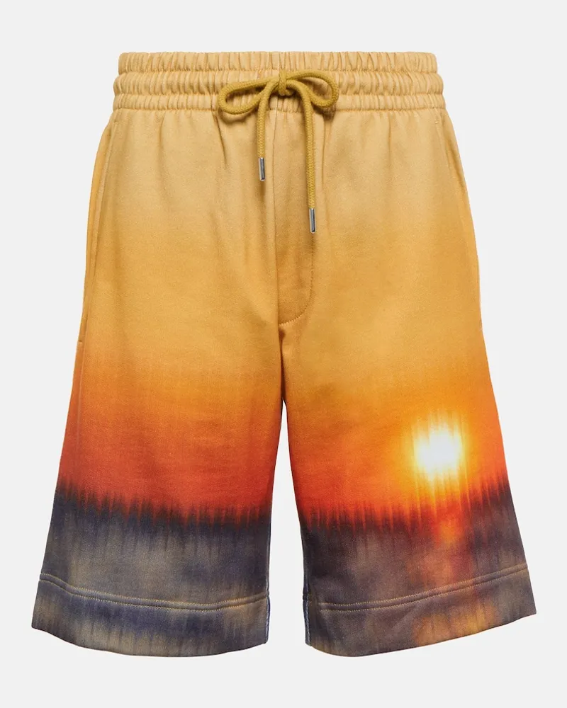 Dries van Noten Shorts in jersey di cotone con stampa Multicolore