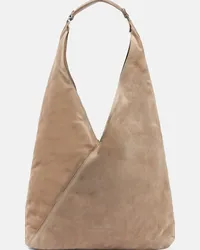 Brunello Cucinelli Borsa a spalla in suede Beige