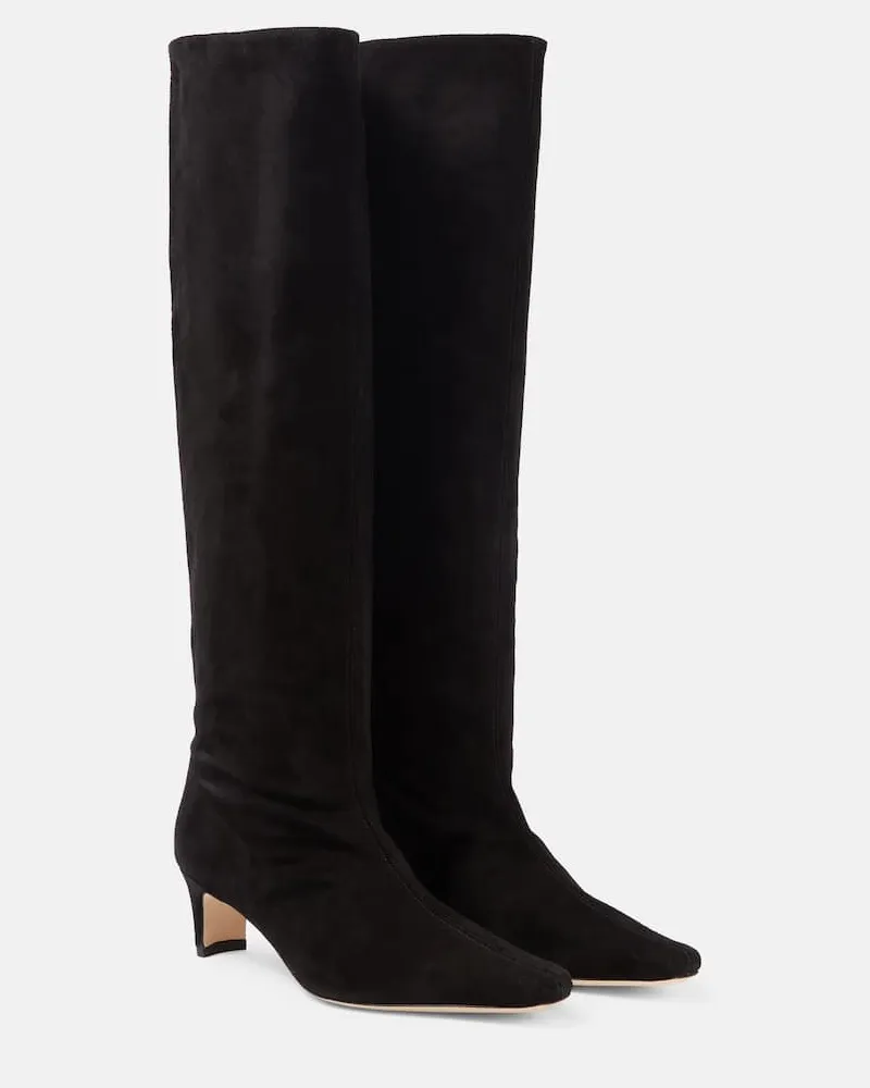 STAUD Stivali Wally in suede Nero