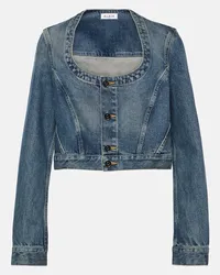 Alaïa Alaïa Giacca di jeans cropped Blu