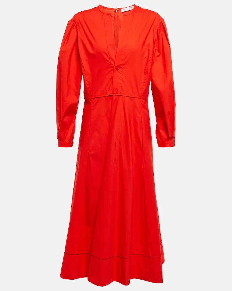 Proenza Schouler White Label - Abito midi in popeline di cotone Rosso