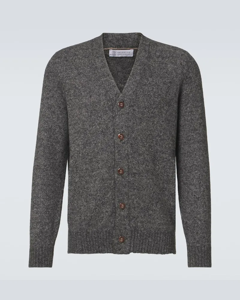Brunello Cucinelli Cardigan in misto cotone e alpaca Grigio