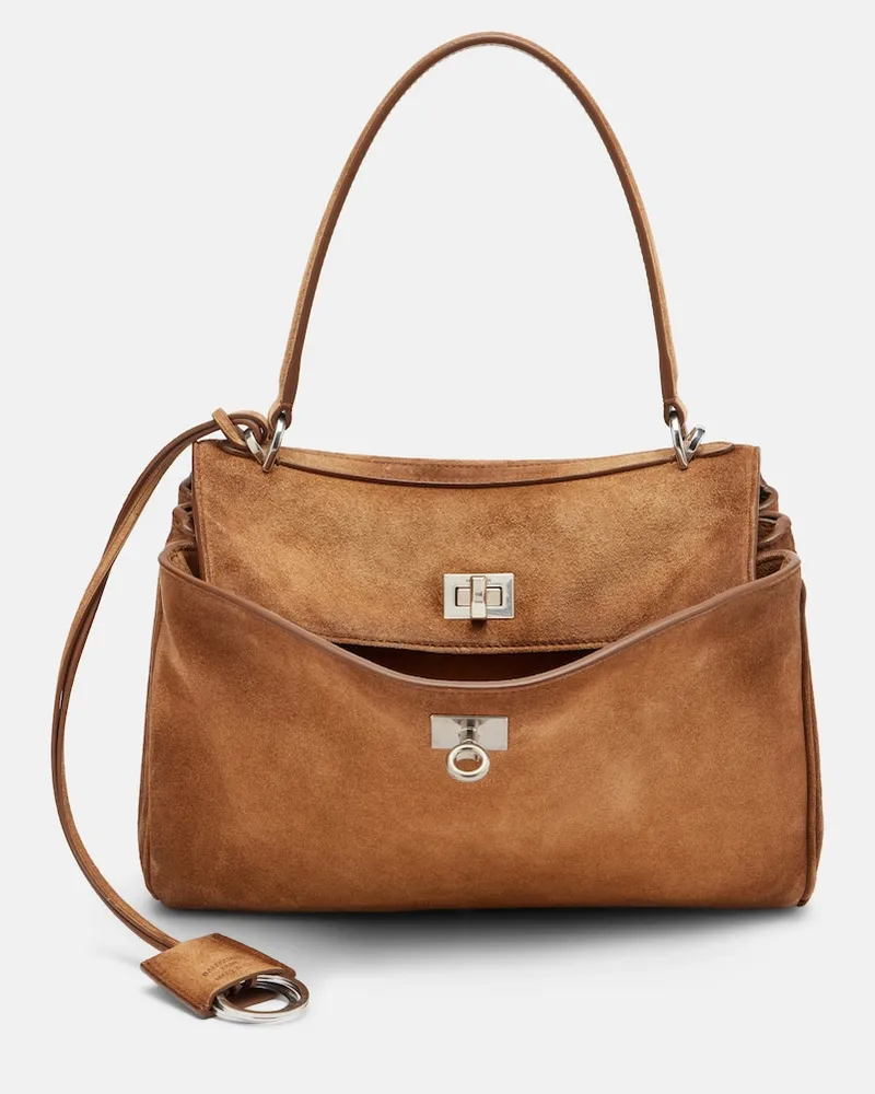 Balenciaga Shopper Rodeo Small in suede Marrone