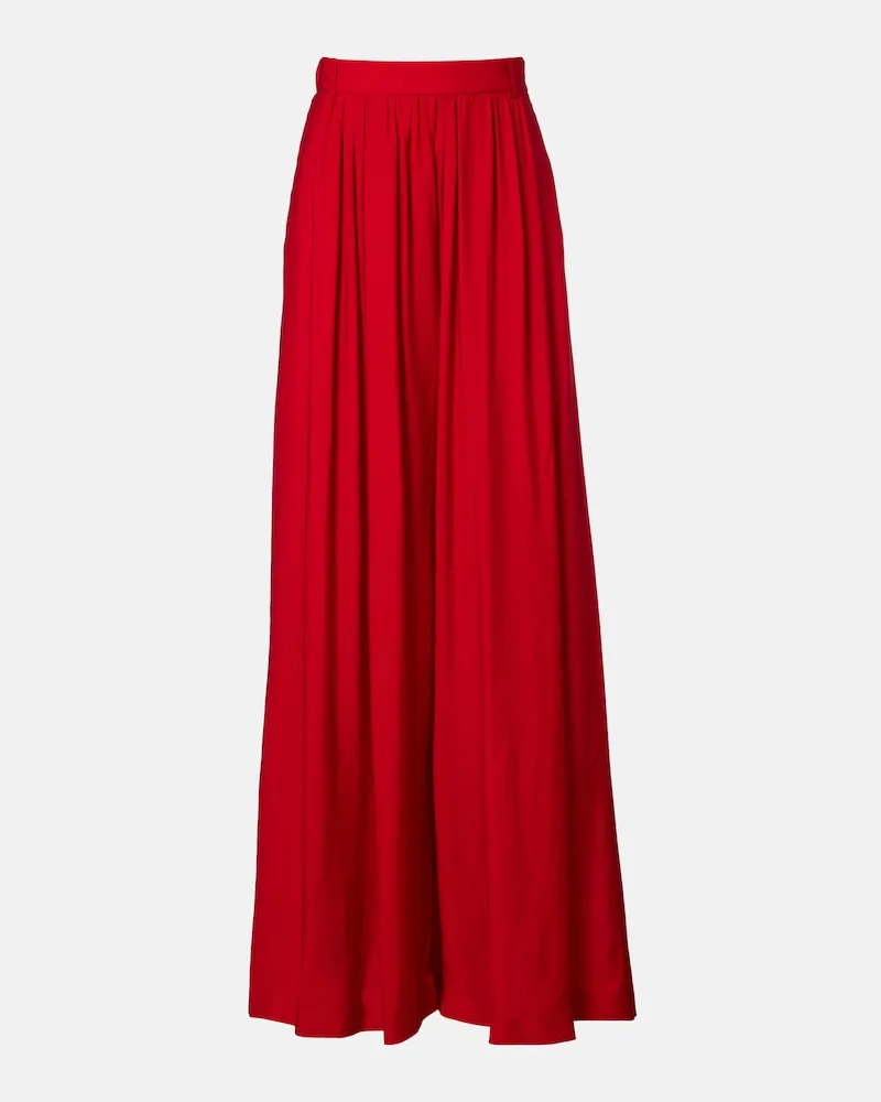 Ralph Lauren Pantaloni palazzo Vannesa plissÃ Rosso