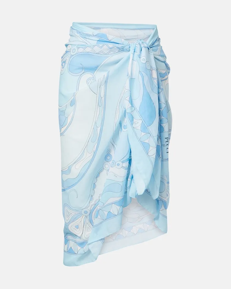 Emilio Pucci Pareo Orchidee in cotone Blu