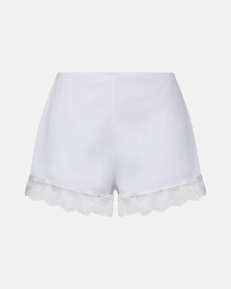 STAUD Shorts Von in lino con pizzo Bianco