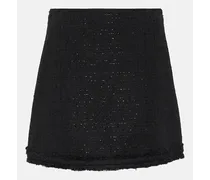 Versace Minigonna in tweed di misto lana Nero