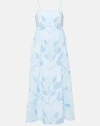 Juliet Dunn Abito midi in cotone con stampa Blu