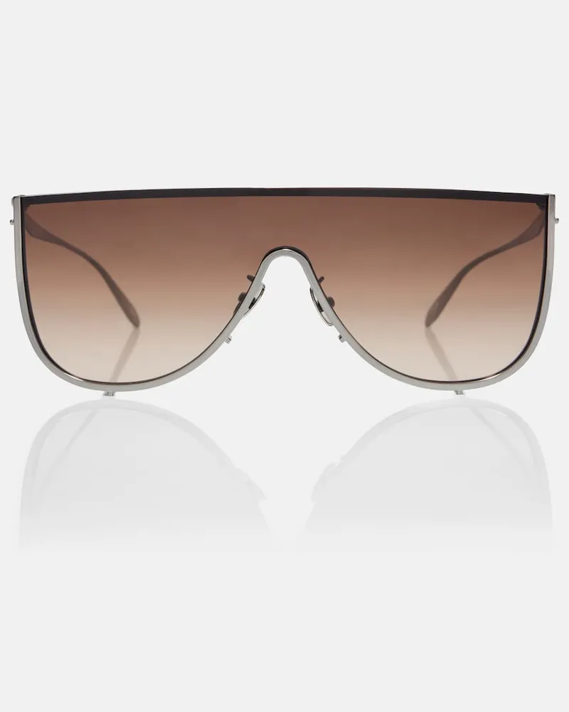 Alaïa AlaÃ¯a Occhiali da sole flat-top con logo Argento