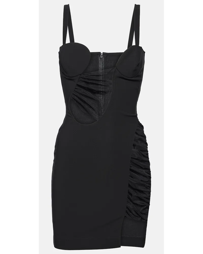 Nensi Dojaka Miniabito in jersey con cut-out Nero