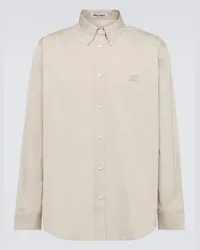 Miu Miu Camicia in popeline di cotone Beige