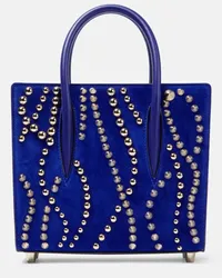 Christian Louboutin Borsa Paloma Mini in velluto e pelle Blu