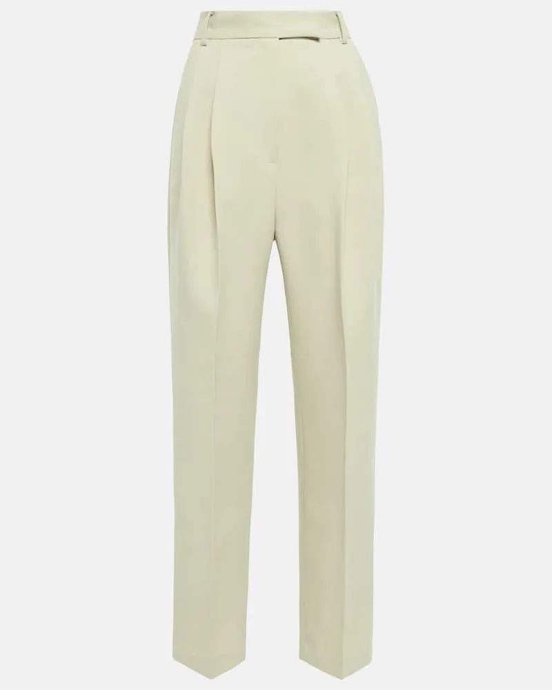 FRANKIE Shop Pantaloni Bea in twill a vita alta Giallo