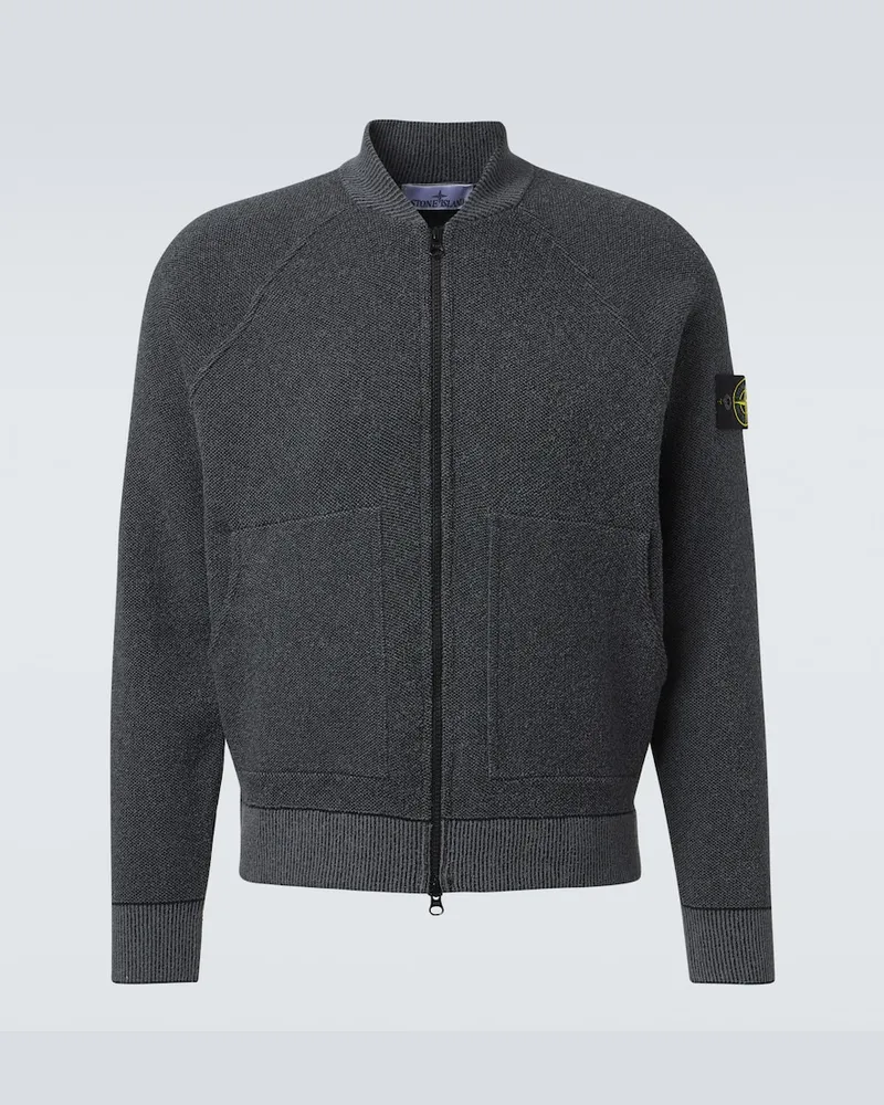 Stone Island Cardigan in misto cotone Grigio