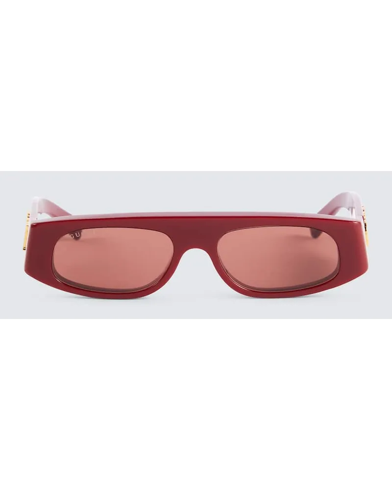 Gucci Occhiali da sole con logo Rosso