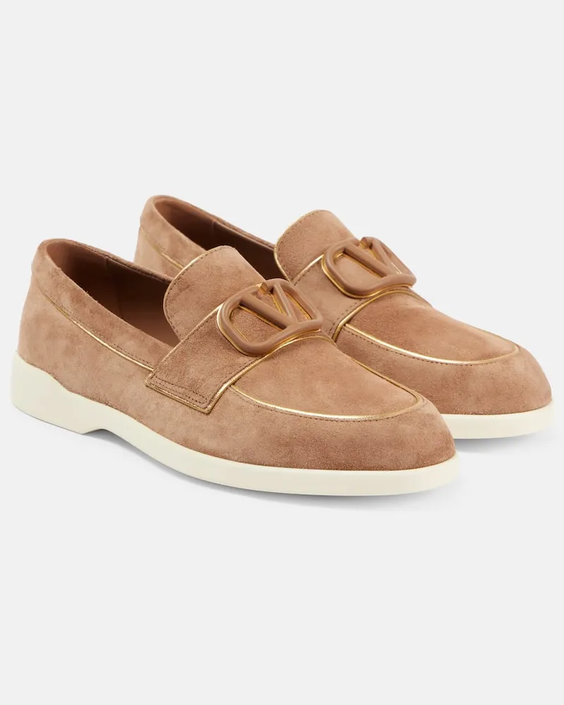 Valentino Garavani Mocassini Leisure Flows in suede Marrone