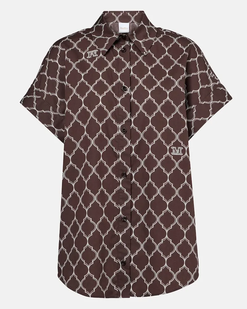 Max Mara Camicia Sponda in popeline di cotone Marrone