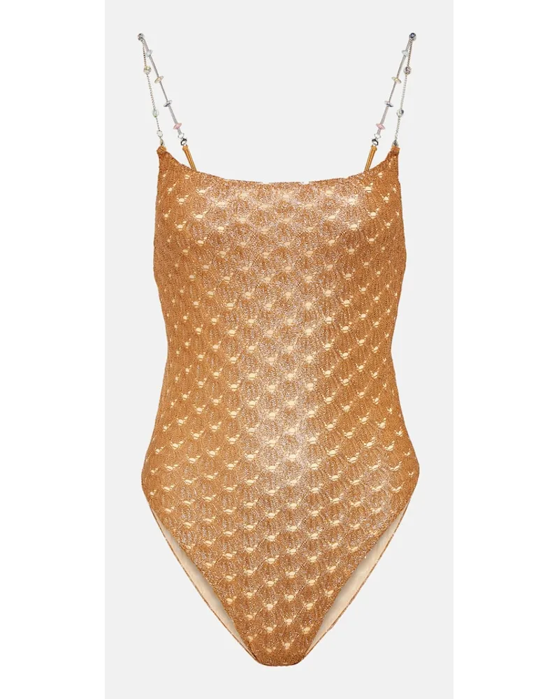 Missoni Costume intero in lamÃ Marrone