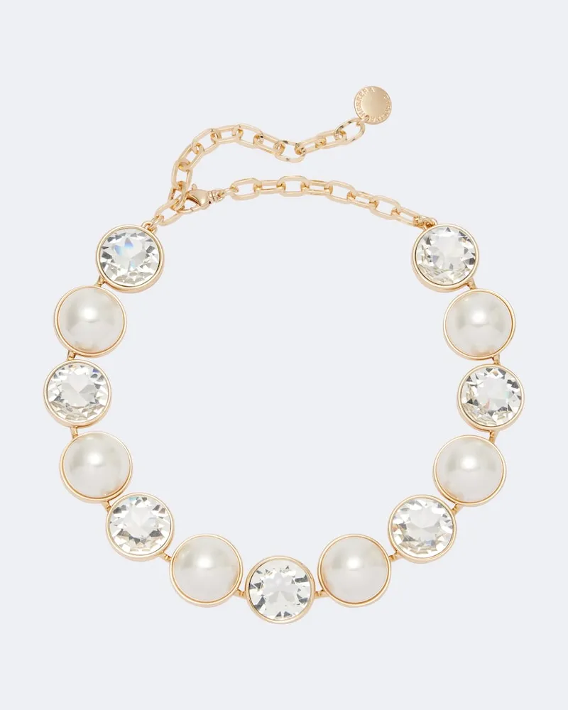 Carolina Herrera New York Collana con cristalli e perle bijoux Bianco