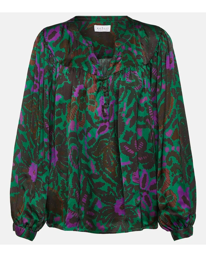 Velvet Blusa Reeve in raso con stampa Multicolore