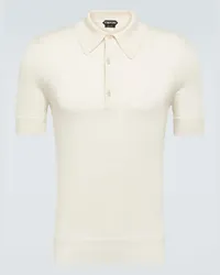 Tom Ford Polo in cashmere e seta Bianco