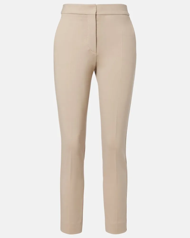Max Mara Pantaloni slim cropped in jersey Beige