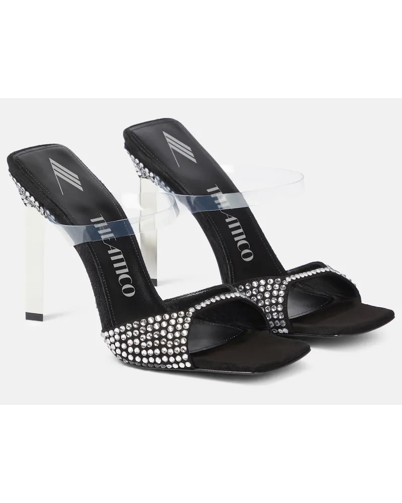 ATTICO Sandali Adele in suede e PVC Nero