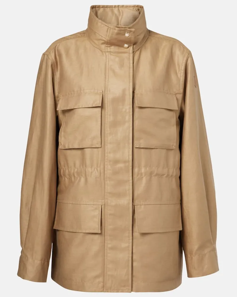 Moncler Giacca Agax in lino e cotone Beige