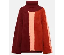 Pullover in cashmere e lana color-block