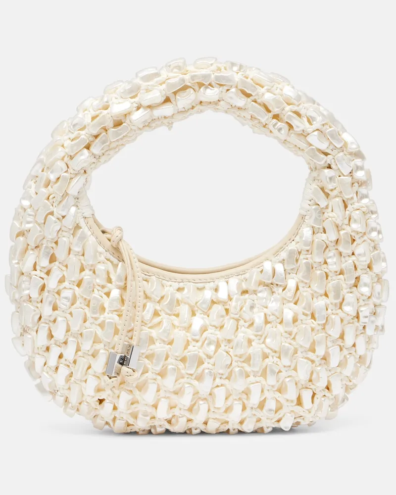 STAUD Borsa a spalla Reef in crochet Bianco