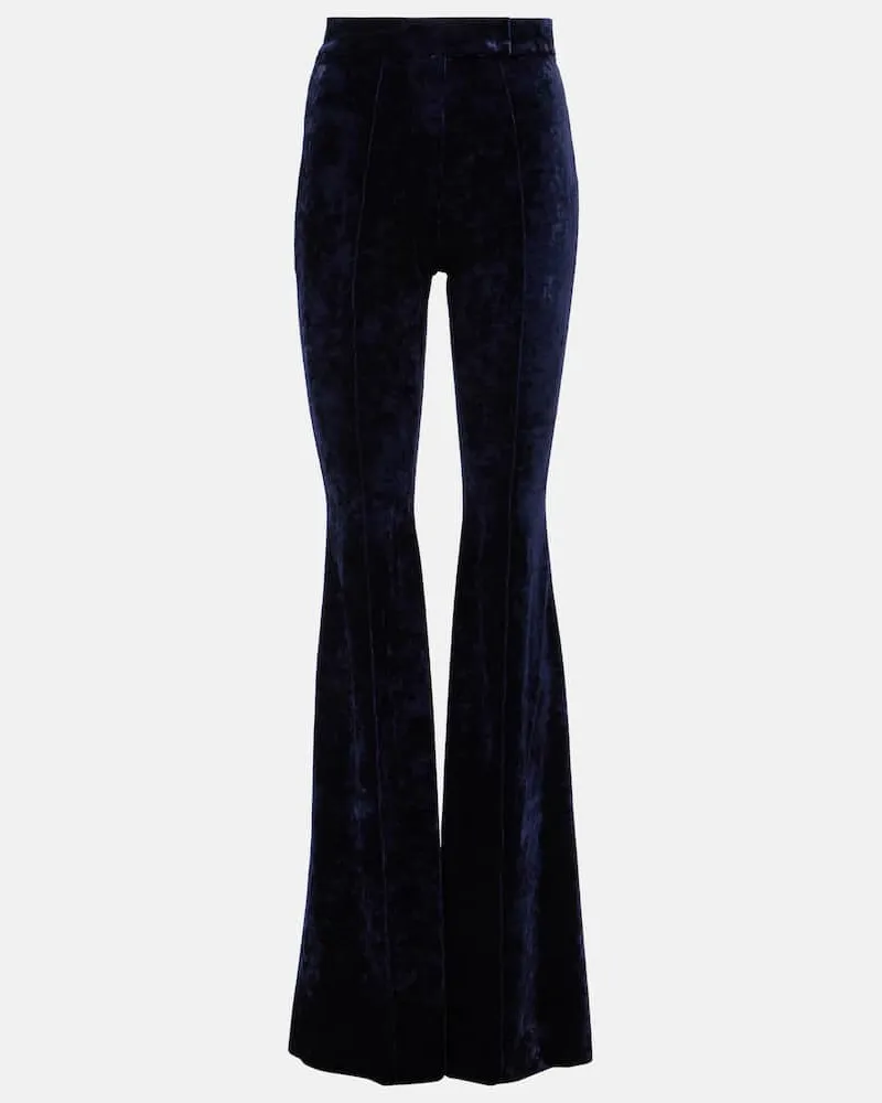 Alex Perry Pantaloni flared in velluto Blu