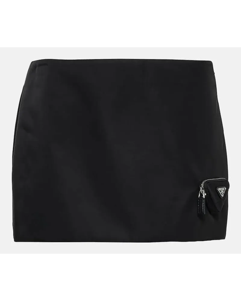 Prada Minigonna in nylon a vita bassa Nero