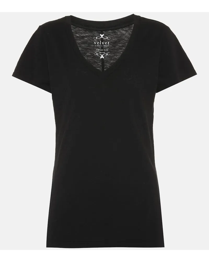 Velvet T-shirt Lilith in cotone Nero