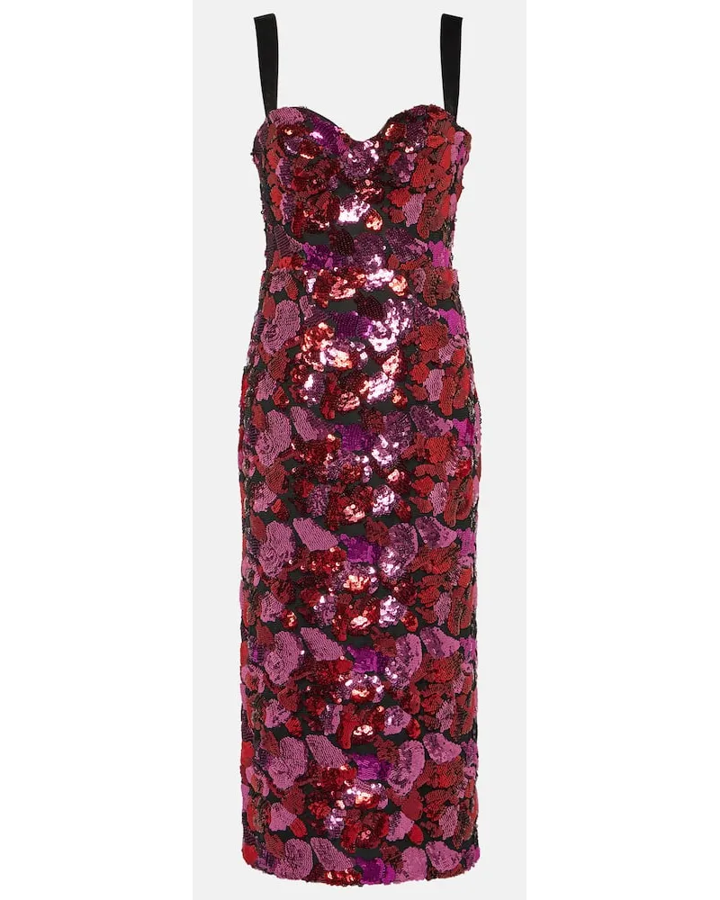 Rebecca Vallance Abito midi Azalea con paillettes Multicolore
