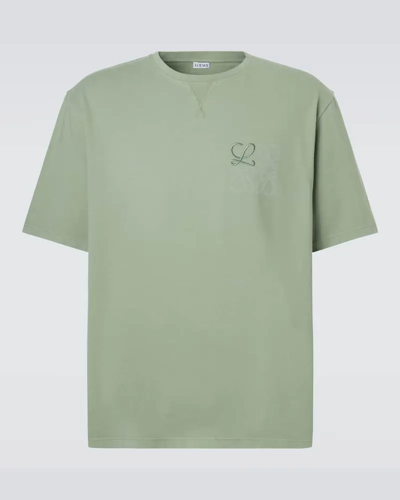 Loewe T-shirt Anagram in jersey di cotone Verde