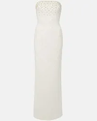 Rebecca Vallance Bridal - Abito lungo Theresa con perle bijoux Bianco