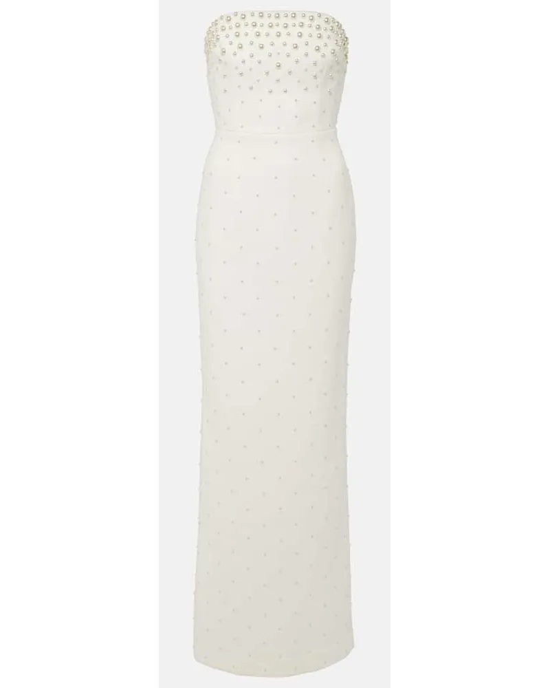 Rebecca Vallance Bridal - Abito lungo Theresa con perle bijoux Bianco