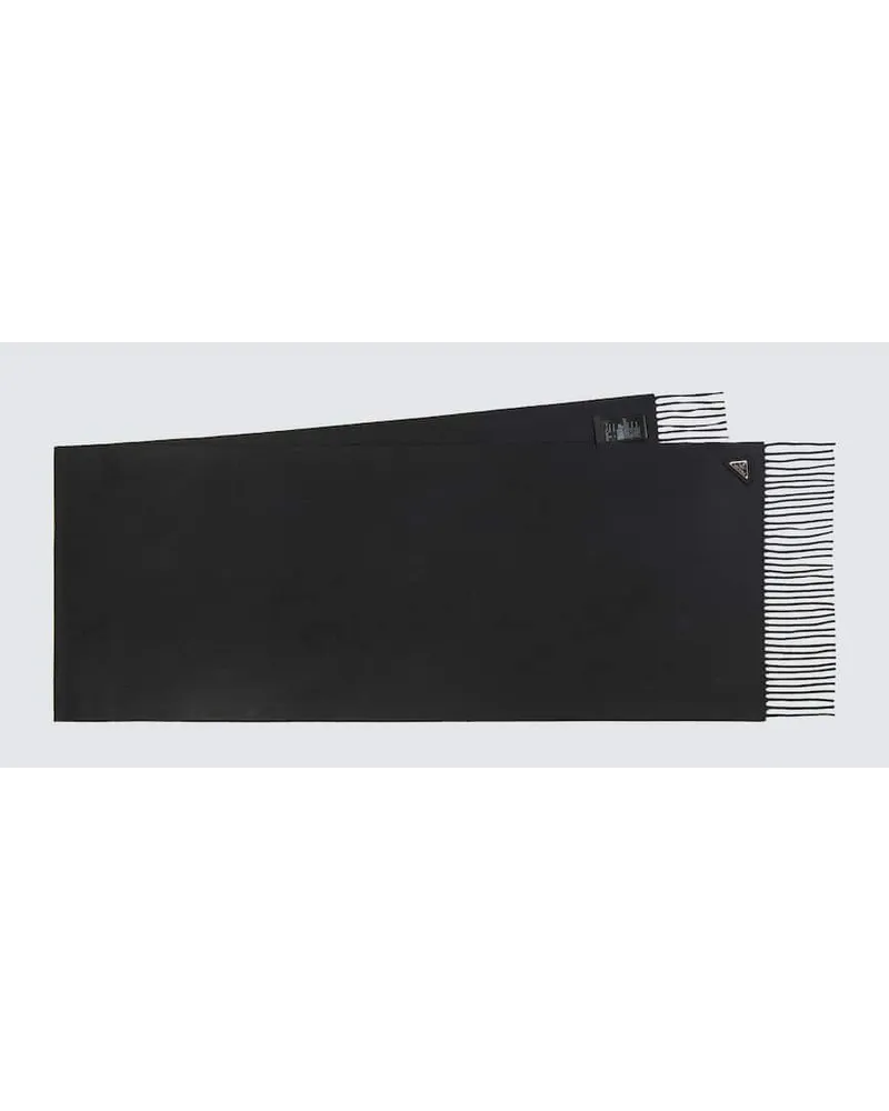Prada Foulard in seta e cashmere Nero