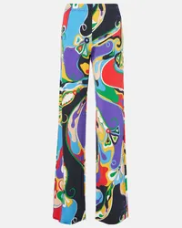 Emilio Pucci Pantaloni regular Orchidee in raso di jersey Multicolore