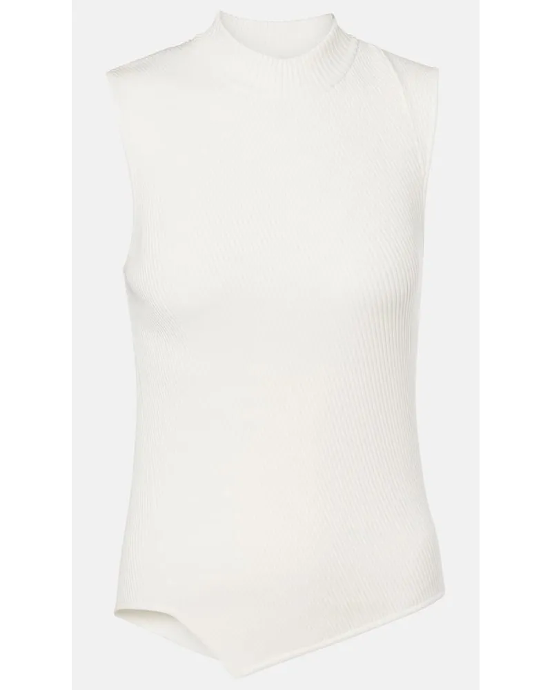 Totême Top asimmetrico in maglia a coste Bianco