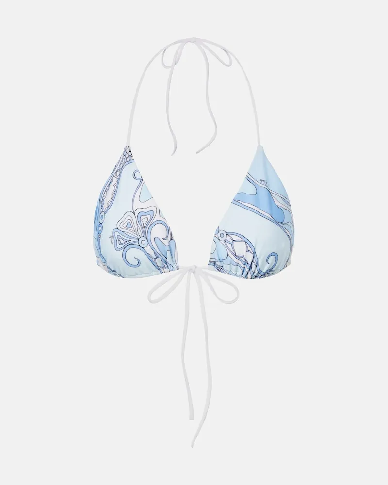 Emilio Pucci Top bikini Orchidee Blu