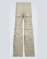 Balenciaga Pantaloni cargo a gamba larga in cotone Beige