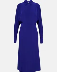 Victoria Beckham Abito midi a portafoglio in cady Blu