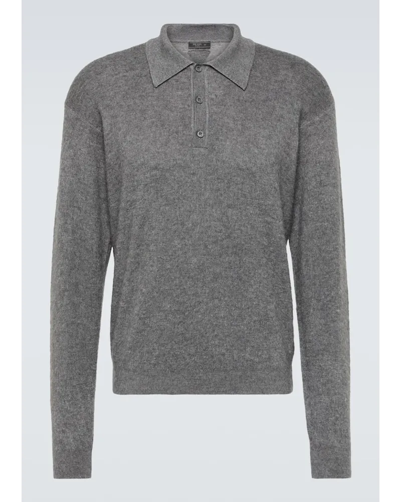 Prada Polo in cashmere e seta Grigio