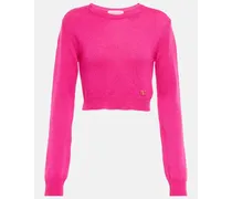 Pullover cropped VLogo in cashmere