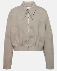 Ganni Giacca blouson in canvas Grigio