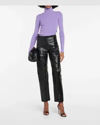 Victoria Beckham Leggings in pelle a vita alta Nero