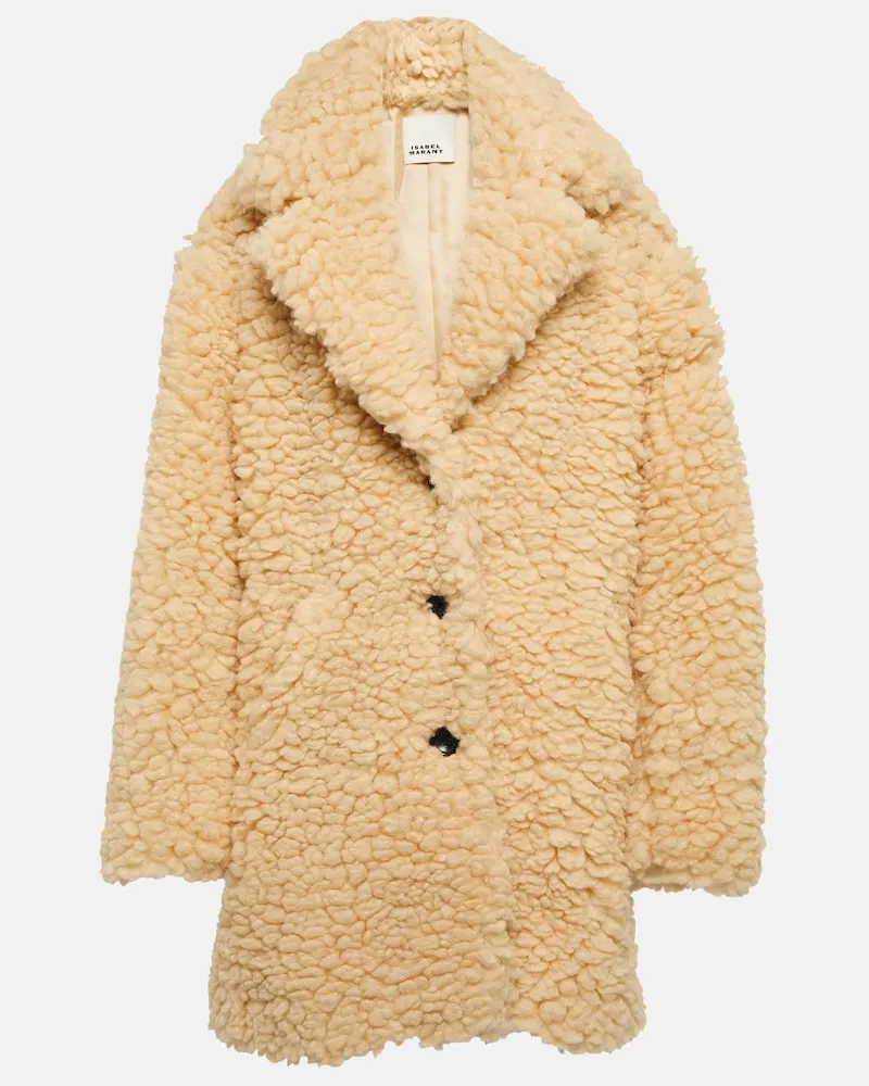 Isabel Marant Cappotto Sabrinega in shearling Beige